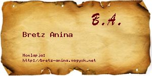 Bretz Anina névjegykártya